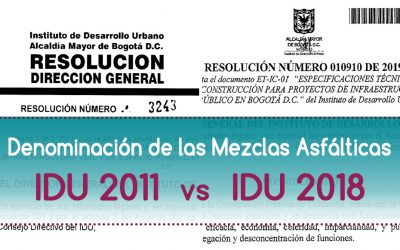 Comparativo Especificaciones Técnicas IDU 2011 vs 2018